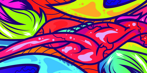 Abstract colorful design graffitti texture vivid art © borabula