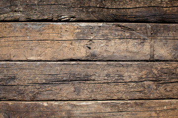 Closeup of old brown timber wall