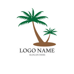 Fototapeta premium Palm tree summer logo template