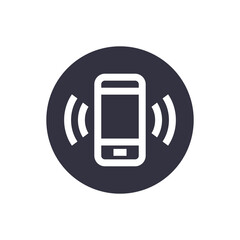 Vector phone icon. Isolated call symbol on white background. Mobile object in round shape. Flat contacts pictogram - 515323828