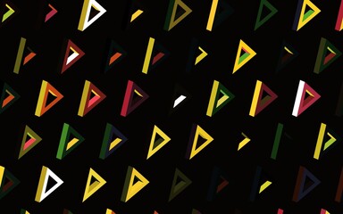 Dark Green, Red vector backdrop with lines, triangles.