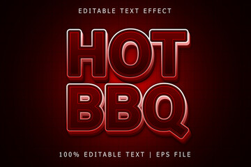 Fototapeta premium Hot Bbq Editable Text Effect 3 Dimension Emboss Modern Style EFFECT
