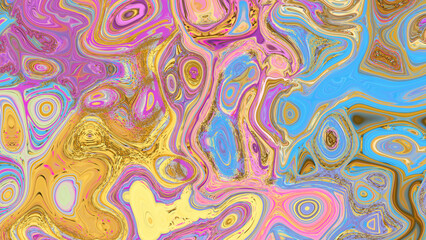 Abstract fantasy multi-colored liquid background