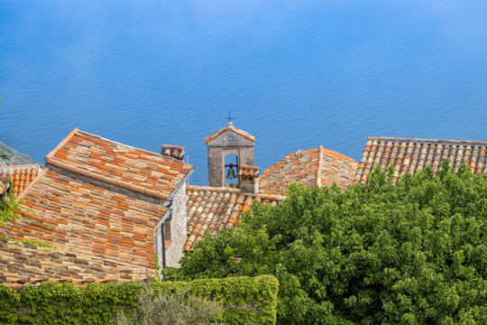 Fototapeta France, French Riviera, Eze Village scenic views and old town streets.