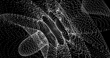 terrain made of dots and cubes 3D