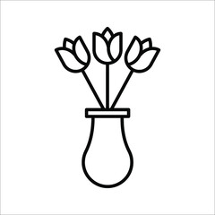 tulip icon vector, simple flower sign and symbol on white background.