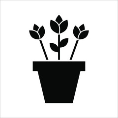 tulip icon vector, simple flower sign and symbol on white background.
