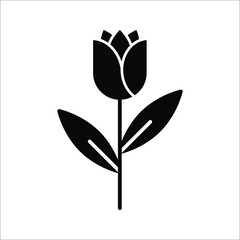 tulip icon vector, simple flower sign and symbol on white background.