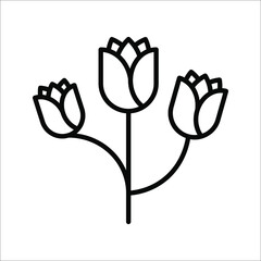 tulip icon vector, simple flower sign and symbol on white background.