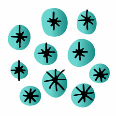 Line doodle Space set. Hand-drawn star isolated on white background. Color astronomical object. Universe wye sign. Magic night image. Astronomy, astrology, cosmos symbol. Vector snow illustration