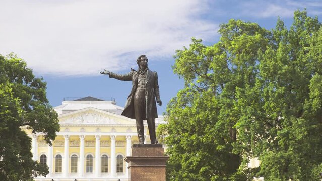 Monument to the russian poet Alexander Pushkin, St Petersburg, Russia