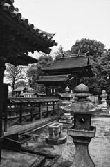Kurashiki temple exterior and garden, Japan
