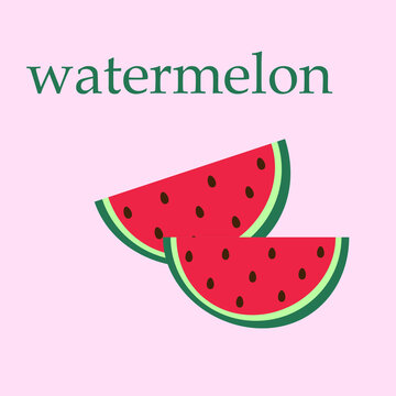 watermelon illustration on a colred background