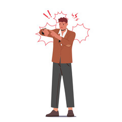 Deadline, Lack of Time, Work Productivity, Business Working Process Organization Concept. Anxious Businessman Deadline