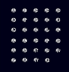 a set of  monogram letters logo design template - Vector