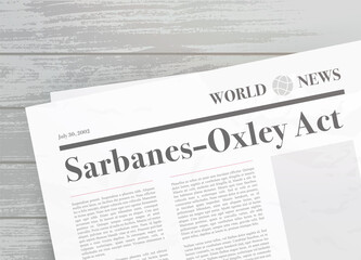 Obraz premium Sarbanes-Oxley Act - United States federal law to protect investors. Newspaper headline vector concept