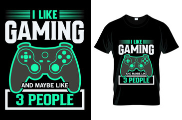 Gaming t-shirt design and vector graphic template 