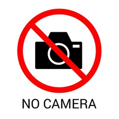 no taking pictures sign. no camera
