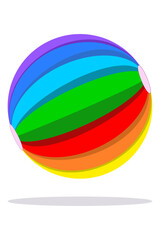 The colorful inflatable ball for playing in the summer