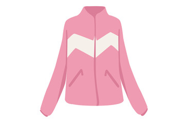 Pink warm winter jacket for extreme sports vector illustration on white background