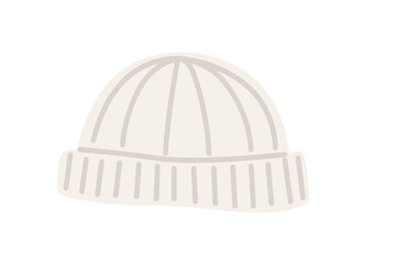 White winter hat warm headwear vector illustration on white background
