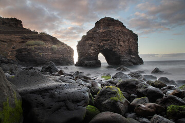 amazing rock formation on the coastline of Tenerife Canary islands