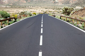 road in El Teide national park Tenerife Canary islands