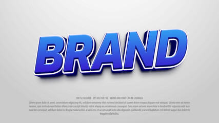 Brand bold 3d style editable text effect © Mugi_Mulya
