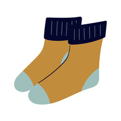 Vector element. Warm wool socks. Clothing, accessories