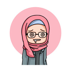 Beautiful Muslim Women Wearing Hijab Illustration.