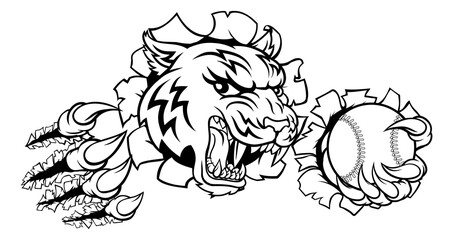 Tiger Tennis Player Animal Sports Mascot