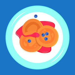 cheesecakes with jam and blueberries