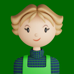 3D cartoon avatar of smiling woman - 515343022
