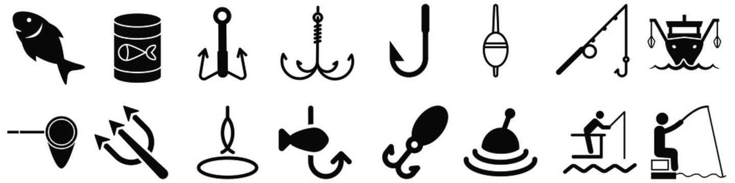 Fishing icon vector set. leisure illustration sign collection. Fish symbol.