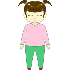 ちびキャラのイラスト（女性・正面）