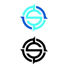 S initial compass logo vector