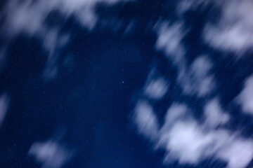 Milky Way stars and constellations on evening sky.