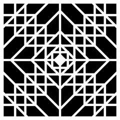 Stencil art of geometric diamond pattern for cutting. Wall art for home decor and interior design. Black and white. EPS8 #09