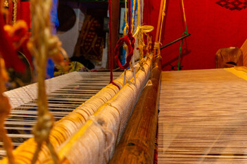 Traditional Moroccan Berber loom in a coton shop