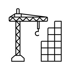 Black line icon for Construction