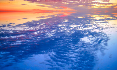 Fototapeta na wymiar Soft and warm sunset sky reflection overlay
