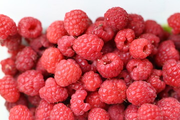 Red ripe rashberries as a close up