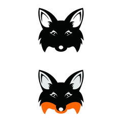 head fox cartoon logo vector