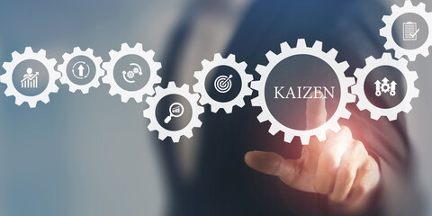 Kaizen concept; the continuous improvement in business for efficiency and effectiveness. Kaizen...