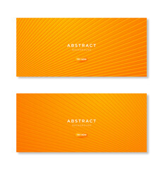 Abstract orange long banner. Vector minimal template for facebook cover. Striped gradient background with copy space for text