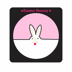 Easter bunny sticker design for your poster illustration
