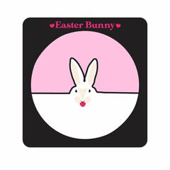 Fototapeta premium Easter bunny sticker design for your poster illustration