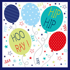 happy birthday card with colorful balloons