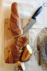 French bread and knife