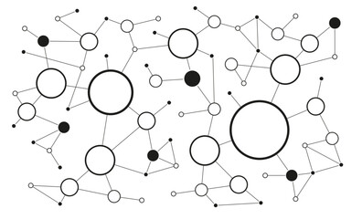 User people network connected dots and lines technology background template. Futuristic blockchain linked global digital database graphic vector